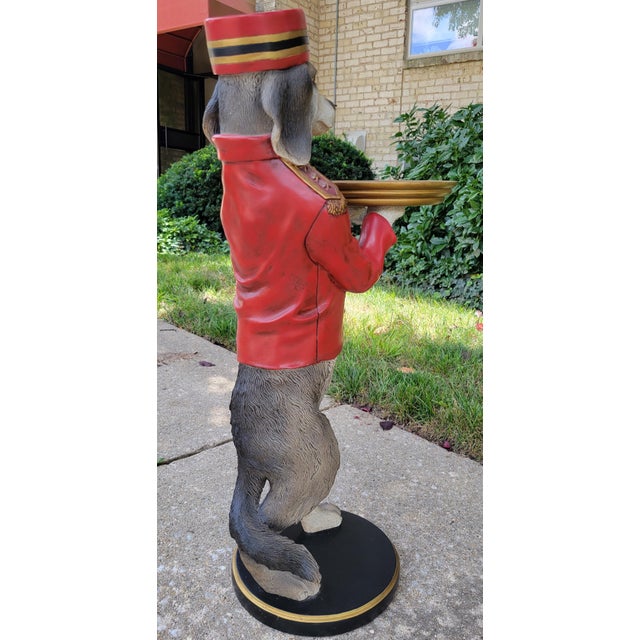 Red 1990s Bombay Company Dudley the Bellhop Dog Butler Tray For Sale - Image 8 of 14