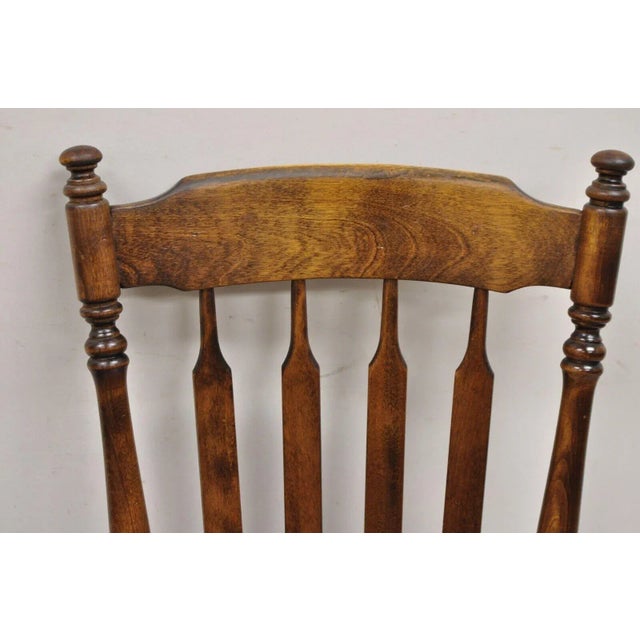 Late 20th Century Ethan Allen Pine Wood Old Tavern Cattail Back Dining ...