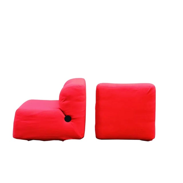 1970s Set of Red Lounge Chairs Mod. Bubble by Carlo Bartoli for Rossi Dalbizzate, 1970s For Sale - Image 5 of 8