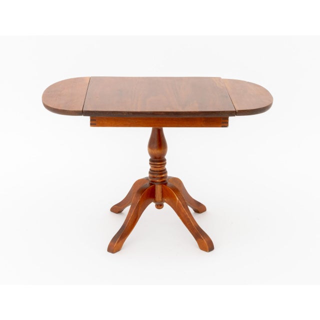 Three Vintage Salesman Sample Pembroke Tables and a Marquetry Writing Table For Sale - Image 11 of 14