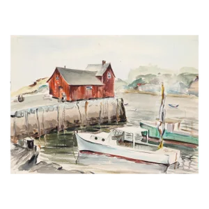 1940s "Rockport P5.52" Watercolor Painting by Eve Nethercott