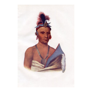 1933, North American Indian Portrait, a Fox Chief, Original Vintage Native American Color Print
