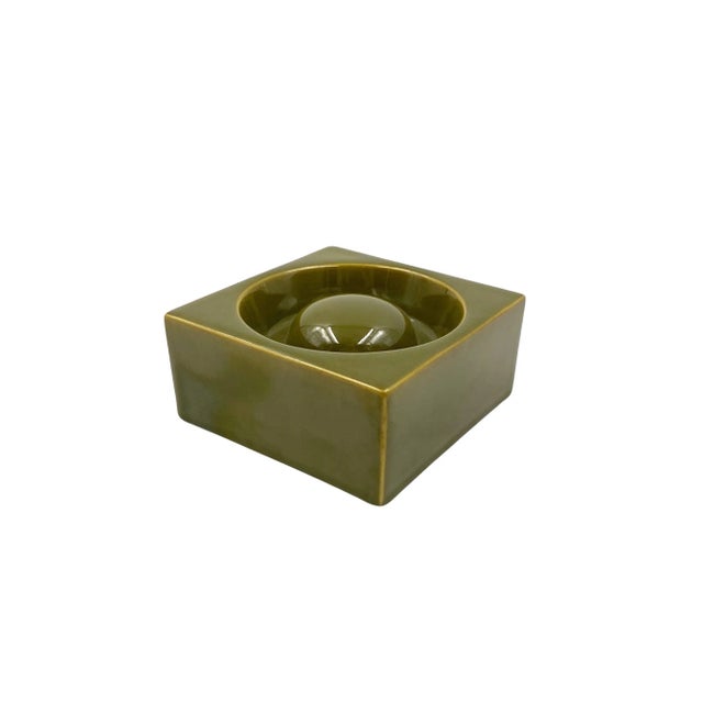 Mid-Century Modern Mid-Century Green Ceramic Ashtray, Sicart Italy 1969 For Sale - Image 3 of 11