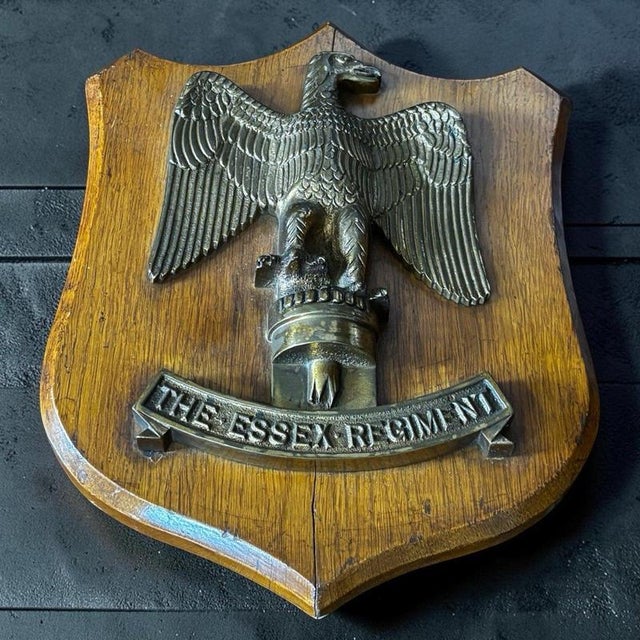 Silver Antique Bronze Essex Regiment Company Wall Plaque For Sale - Image 8 of 8