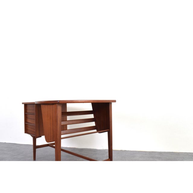 Mid-Century Modern Kidney-Shaped Teak Desk, Denmark, 1960s For Sale - Image 11 of 17