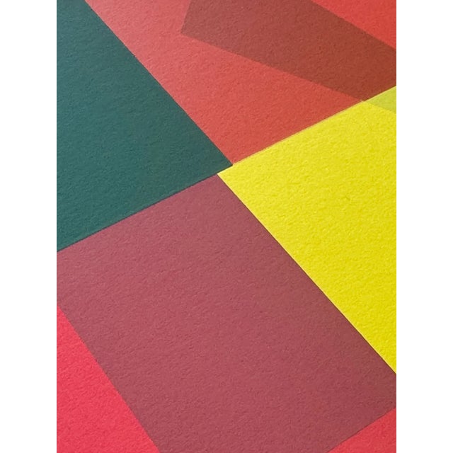 Mid-Century Modern Josef Albers Original Silkscreen[XVII-1b] LTD Ed. Color Study W/Frame Include For Sale - Image 3 of 4