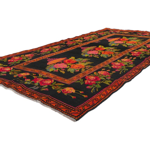 ​61061 Antique Caucasian Karabakh Rug, 04'03 x 08'03. WIth its classic style, incredible detail and texture, this hand...