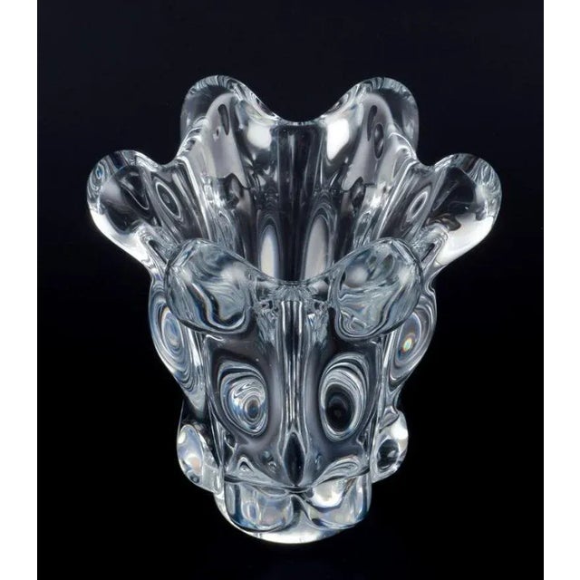 Vintage French Art Deco Glass Vase in Crystal, 1930s For Sale - Image 3 of 8