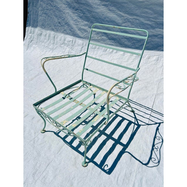 Late 60's - 70s Midcentury Wrought Iron Club Chairs , Unmarked in sturdy and very good condition , might need a new paint...
