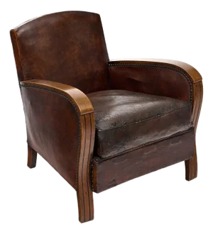 French Vintage Leather Club Chair