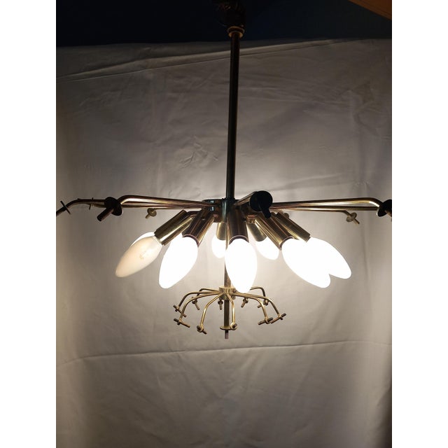 Metal Basket Chandelier by J.T. Kalmar for Kalmar, Austria For Sale - Image 7 of 15
