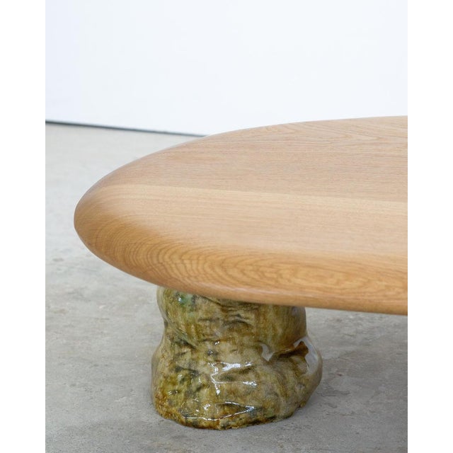 White Oak and Glazed Ceramic Coffee Table by Alexander Knysch For Sale - Image 10 of 15