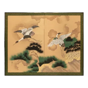 Post-1940s Large Vintage Chinoiserie Style Screen