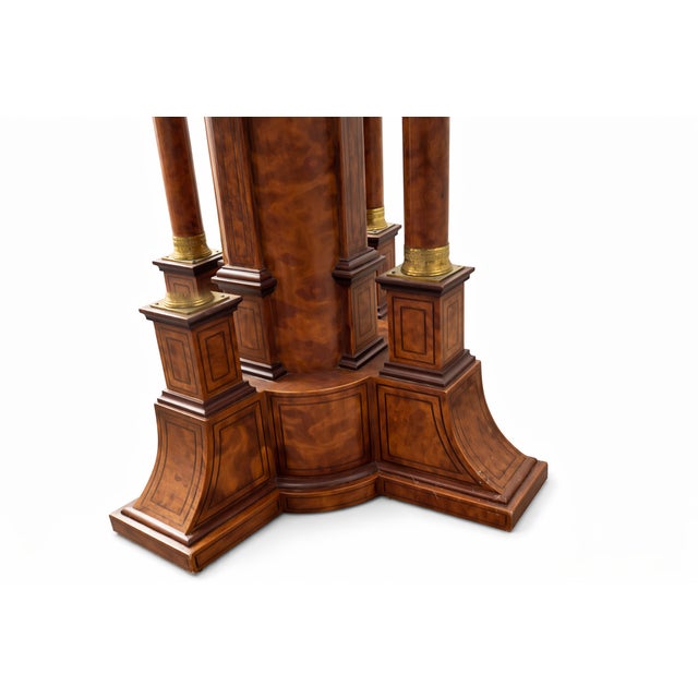 Wood French Neoclassical Pedestal Jardinière in Burl Wood and Amaranth by Maison Rémy, Paris, 1986 For Sale - Image 7 of 10