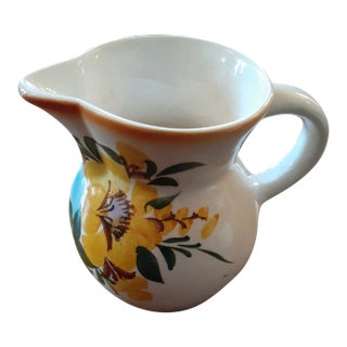 Vintage Handpainted Floral Mexico Miniature Creamer Pitcher For Sale