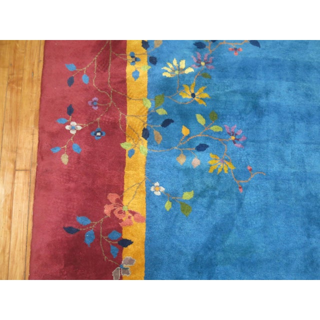 Zabihi Collection Blue Oversize Chinese Art Deco Nichols Rug - 10' x 19'1" For Sale - Image 4 of 6