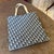 Christian Dior A 2000s John Galliano for Christian Dior Trotter Deep Blue and Cream Tote Bag For Sale - Image 4 of 18