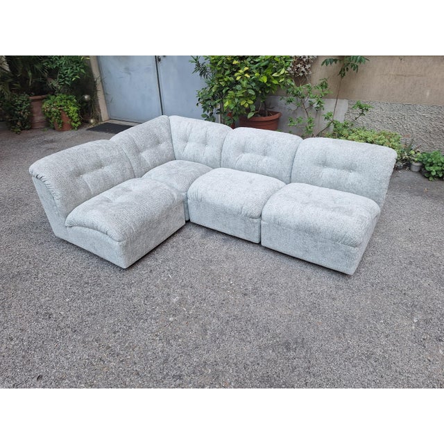 Modular Sofa in Fabric with Four Modules and Corner, 1970s, Set of 5 For Sale - Image 10 of 17