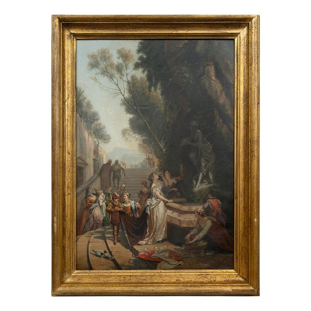 Venetian Artist, Genre Scene in an Aristocratic Setting, 18th Century, Oil Painting on Canvas For Sale