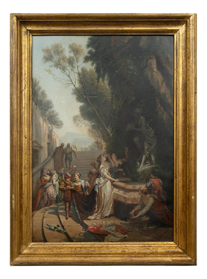Venetian Artist, Genre Scene in an Aristocratic Setting, 18th Century, Oil Painting on Canvas