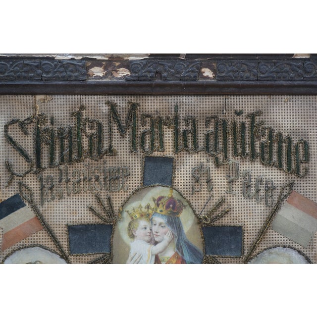 Antique Wwi Ottoman Pasha War Embroidered Military Call for Peace Collage, Framed For Sale - Image 10 of 12