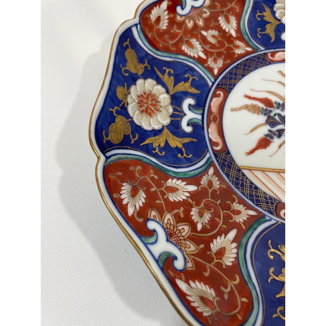 Mid 20th Century Mid 20th Century Hand Painted Porcelain Imari Plate Charger For Sale - Image 5 of 17