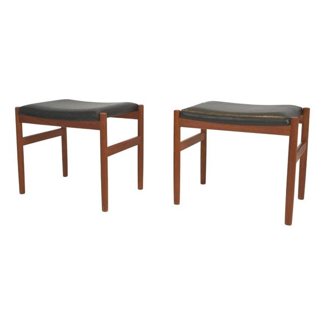 Teak Ottomans by Hugo Frandsen, 1960s, Set of 2 For Sale - Image 11 of 11