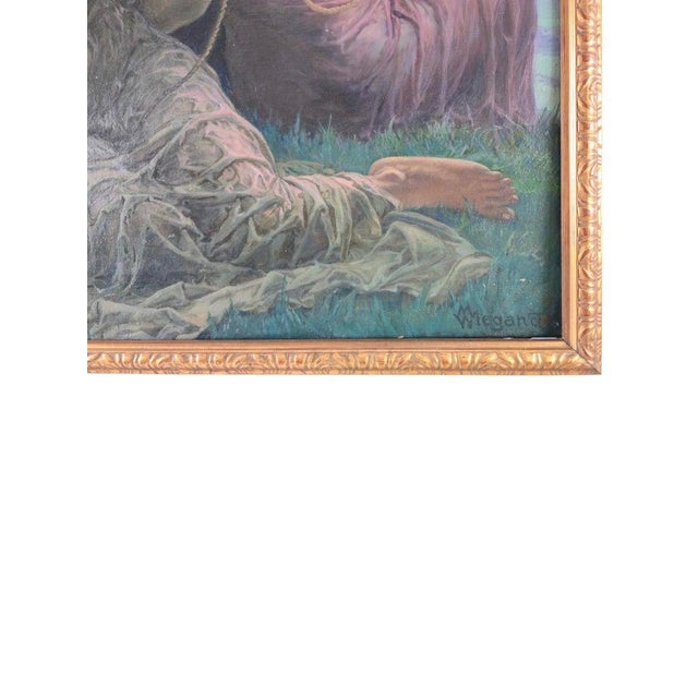 Germany, circa 1900 a striking oil on canvas depicting the three fates (moirai), masterfully painted by m. Wiegand...