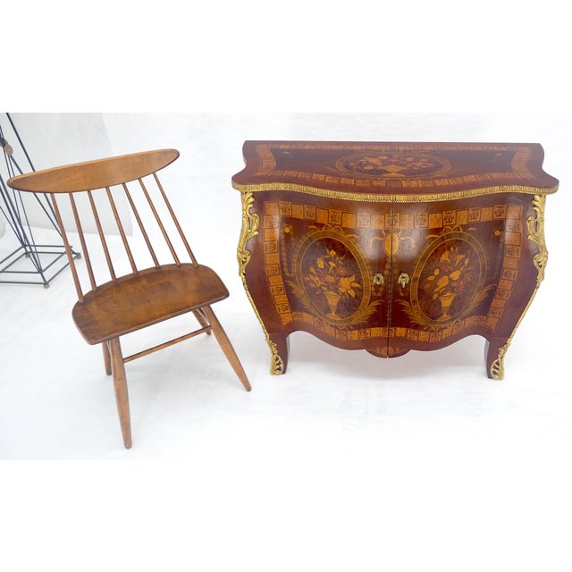 French Very Fine Large Bombe Brass Mount Inlay Italian Console Dresser MINT For Sale - Image 3 of 17