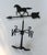1970's cast aluminum equestrian weather vane. Stamped "Whitehall". Dated 1971. Some age wear to painted black finish.