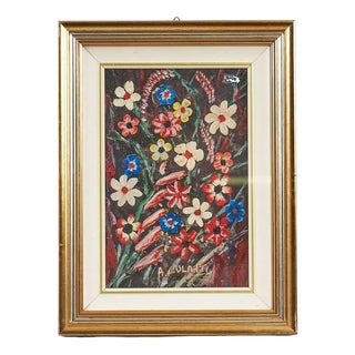 A. Culatti, Flowers, Oil on Panel For Sale