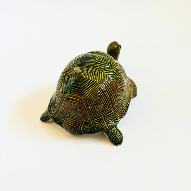 1970s Mid Century Hand Made Ceramic Turtle - Signed and Dated 1977 For Sale - Image 5 of 14