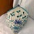 1950s Mid-Century Modern Italian Attributed to Alvino Bagni Ceramic Owl Figurine With Blue Jewel Glass Eyes & Floral Crackle Glaze 10” White and Blue For Sale - Image 5 of 11