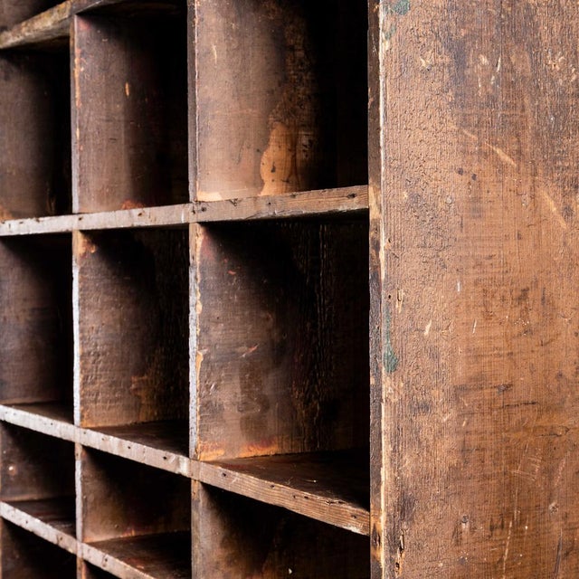 Wood Tall French Workshop Shelving Unit, 1940s For Sale - Image 7 of 9