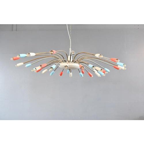Gold Mid-Century Sputnik Chandelier 1960s For Sale - Image 8 of 10