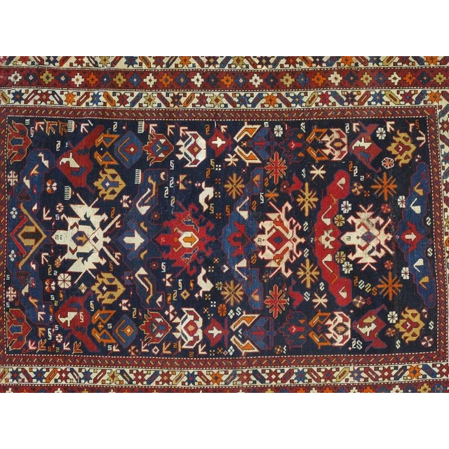 Wool on wool pile genuine hand made antique Russian Daghestan .
