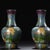 Pair of Vintage Chinese Cloisonné "Lotus" Appreciation Vases - 1100g For Sale - Image 4 of 9