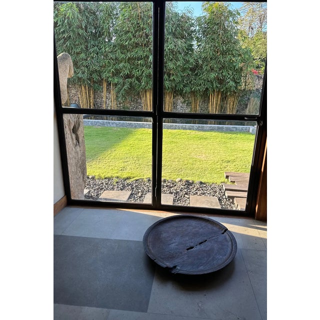 Sculptural Mango Wood Bowl With Textures, Burnt Finish For Sale - Image 11 of 12