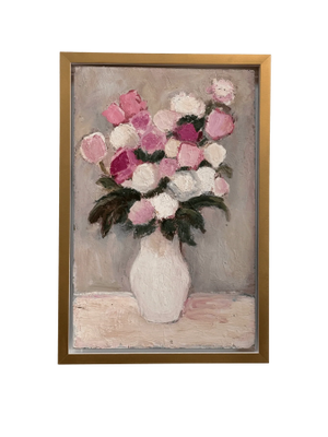 Mid 20th Century Un Bouquet De Fleurs, Oil on Board, by Anna Costa (1922-2022) France