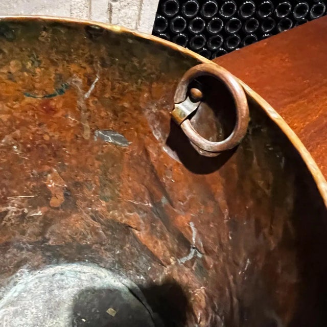 Copper Antique Patinated Copper Pot Distressed Bucket For Sale - Image 8 of 9