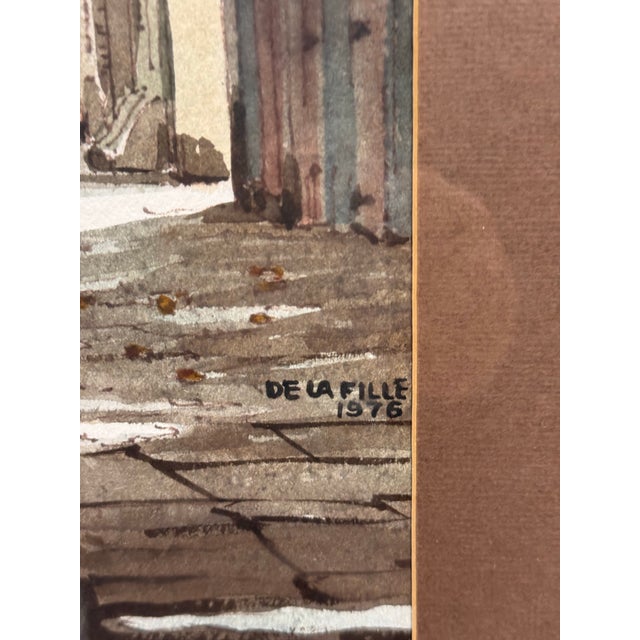 Paint Paul De La Fille New Orleans Watercolor Painting, Framed For Sale - Image 7 of 12