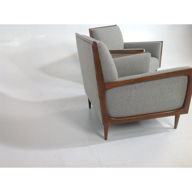 1980s 1980s Vintage Boulce Fabric Mid-Century Style Lounge Chairs - a Pair For Sale - Image 5 of 5