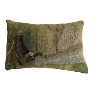 17th Century Brussels Baroque Tapestry Pillow With Bird For Sale