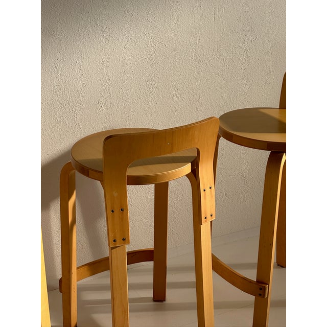 Vintage K65 Stools by Alvar Aalto for Artek, 1980s, Set of 5 For Sale - Image 10 of 18