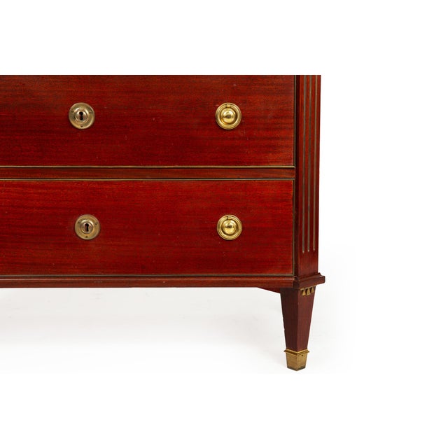 Swedish Gustavian Style Antique Mahogany Chest of Drawers Commode For Sale - Image 10 of 18