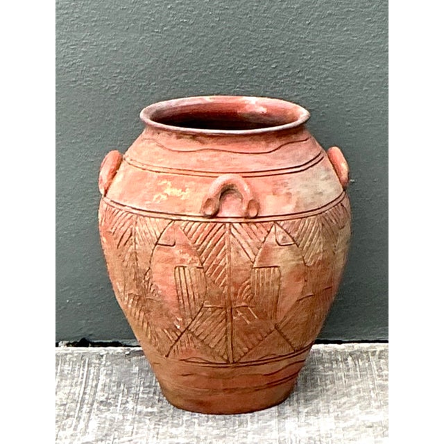 Vintage Etched Terracotta Urn For Sale - Image 12 of 12