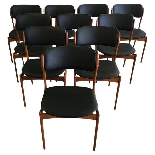 Teak Dining Chairs by Erik Buck, Customizable Reupholstery, 1960s, Set of 10 For Sale - Image 10 of 10