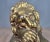 Vintage a & M Leatherlines, New York Brass Sleeping Lion Bookends For Sale - Image 6 of 11