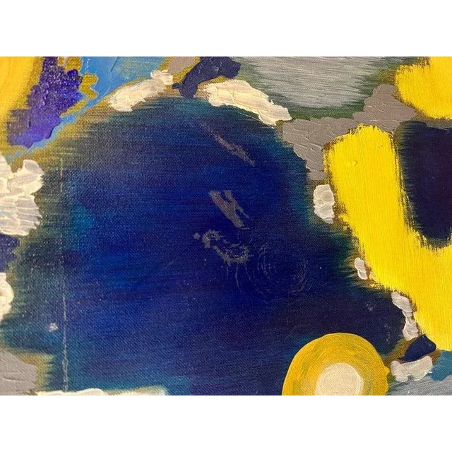Yellow Abstract Mid-Century Modern Painting Titled "Lumieres" For Sale - Image 8 of 13