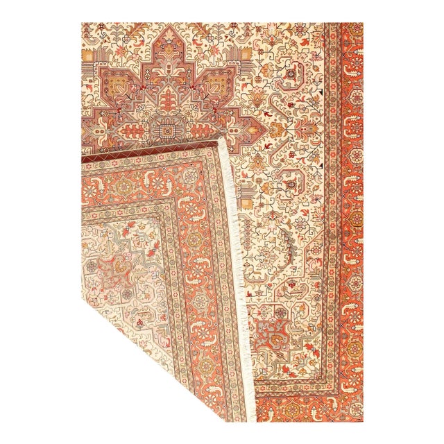 Textile 2010s Ivory Persian Tabriz Silk & Wool For Sale - Image 7 of 10